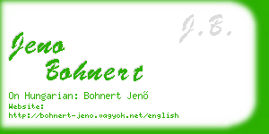 jeno bohnert business card